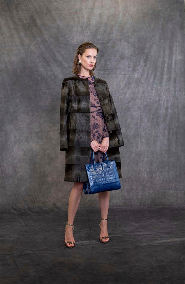 Royal Blue Alligator Tote