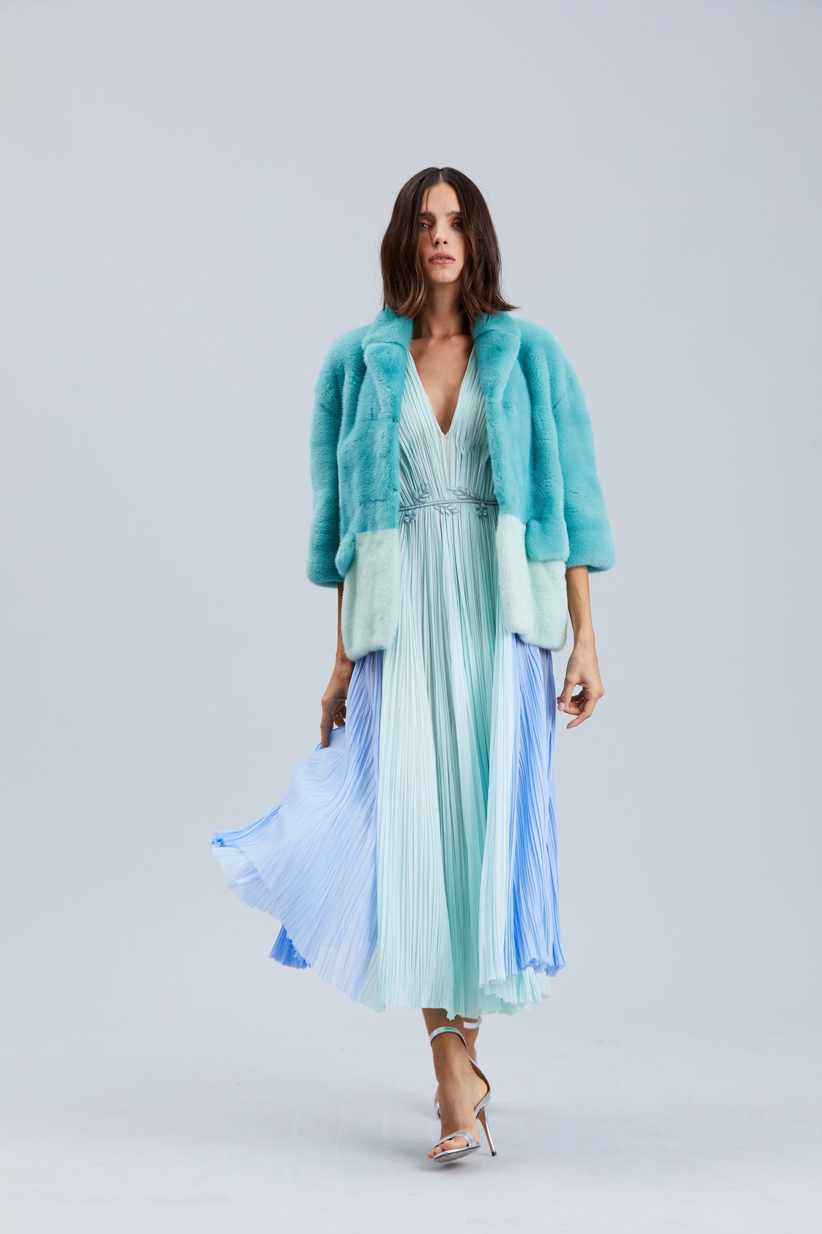 MINT/JADE DYED MINK SHEARED JACKET