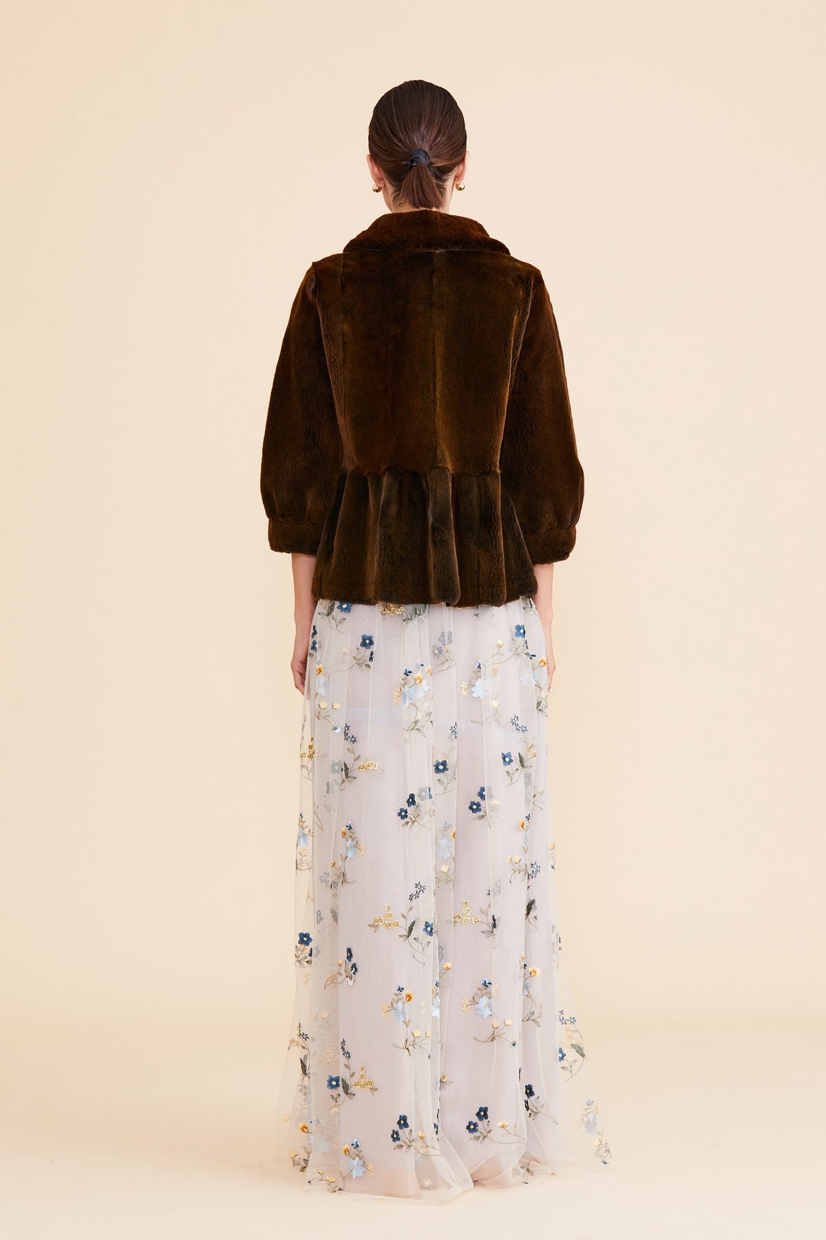 DYED LATTE BLACK/ COPPER SHEARED MINK REV TO SUEDE SHORT JACKET