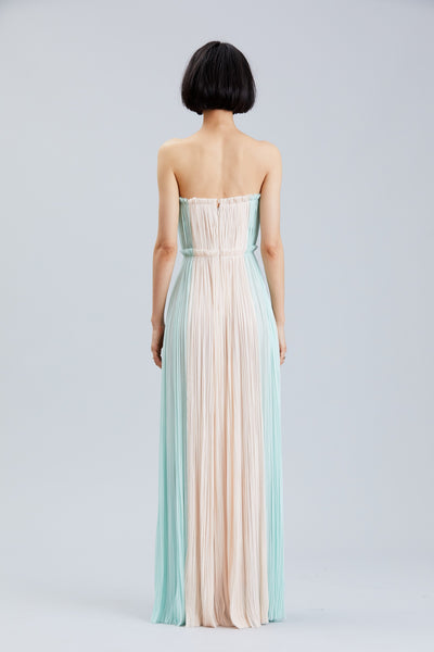 TWO-TONED SILK HAND PLEATING GOWN J. Mendel