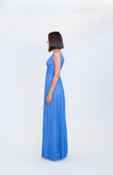 V NECK WRAPING FRONT & DRAPING SILK CHIFFON HAND PLEATING GOWN