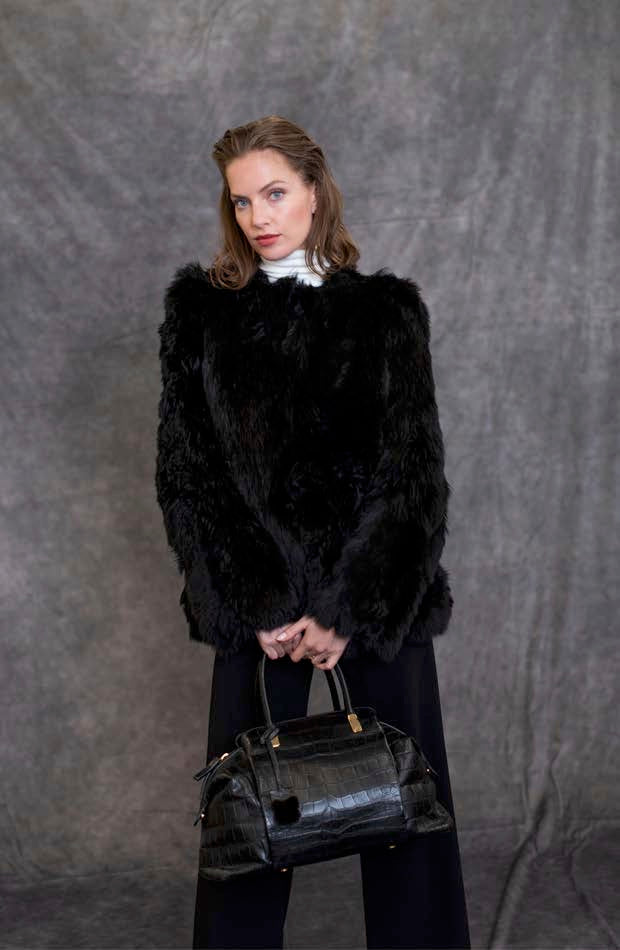 Black Alligator Bugatti Handbag