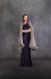 SILK CREPE SLEEVELESS FRONT DRAPING BIAS GOWN