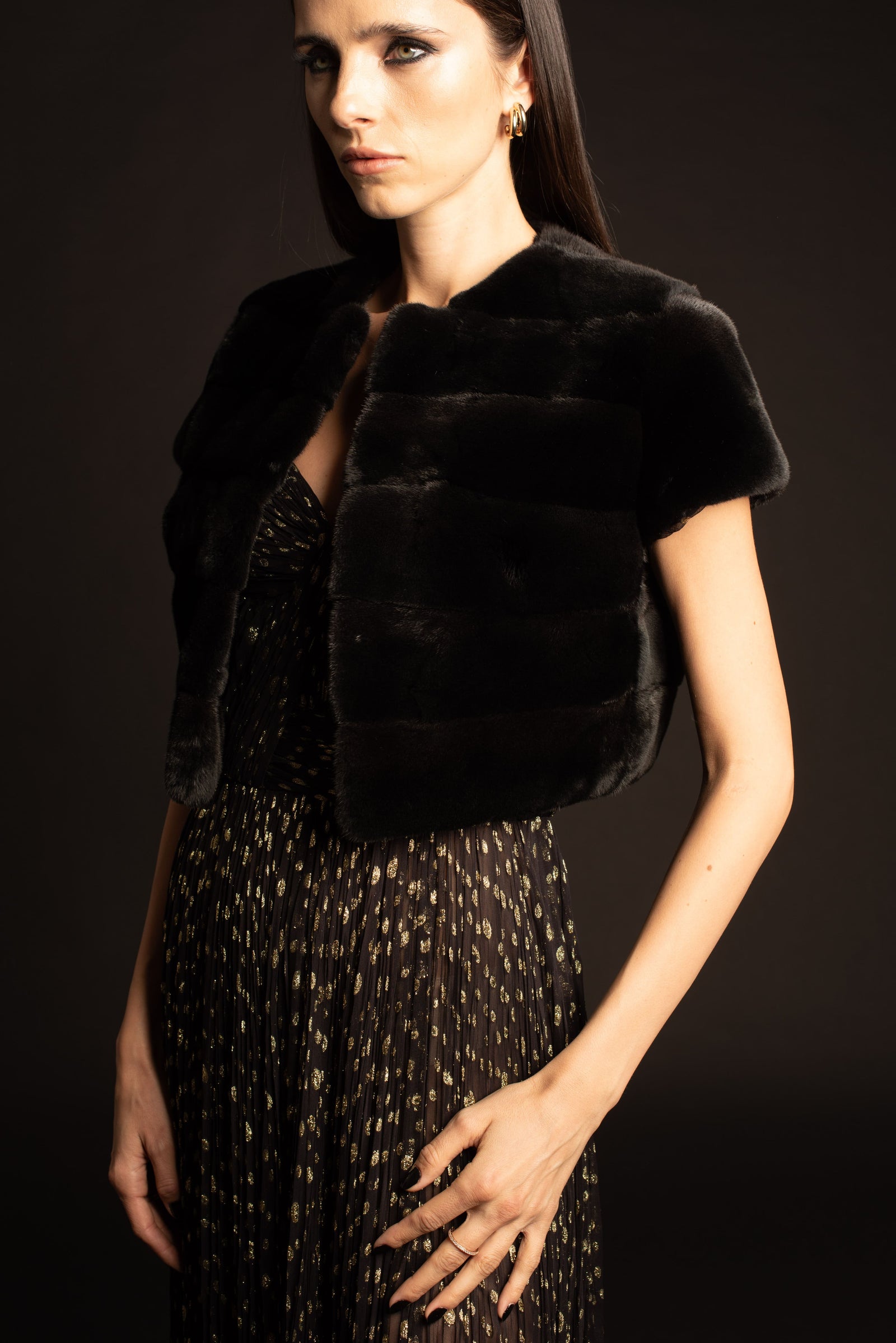 BLACK MINK BOLERO