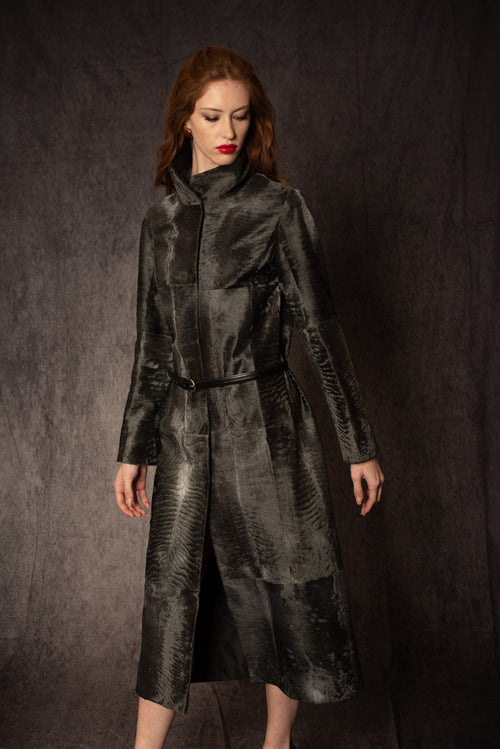 NATURAL GRAY BROADTAIL W/SILK TAFFETA REVERSIBLE