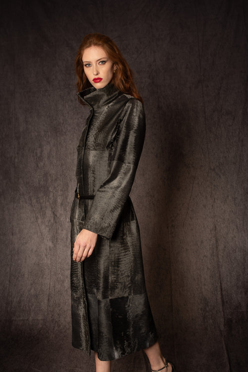 NATURAL GRAY BROADTAIL W/SILK TAFFETA REVERSIBLE