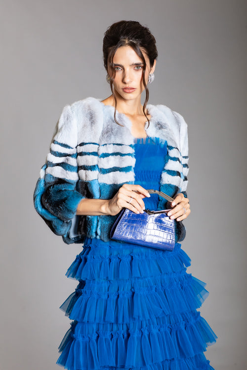 BLUE ALLIGATOR MINUIT MINAUDIERE