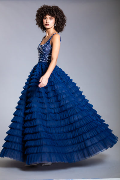 イラヌチャン๑/ Z50J/AB27 新品 BRIDE グラデーション Floral-Print Ruched Jersey Gown - Ready - To - Wear