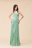 LIME SWEET HEART FLOWER PRINTED CHIFFON GOWN