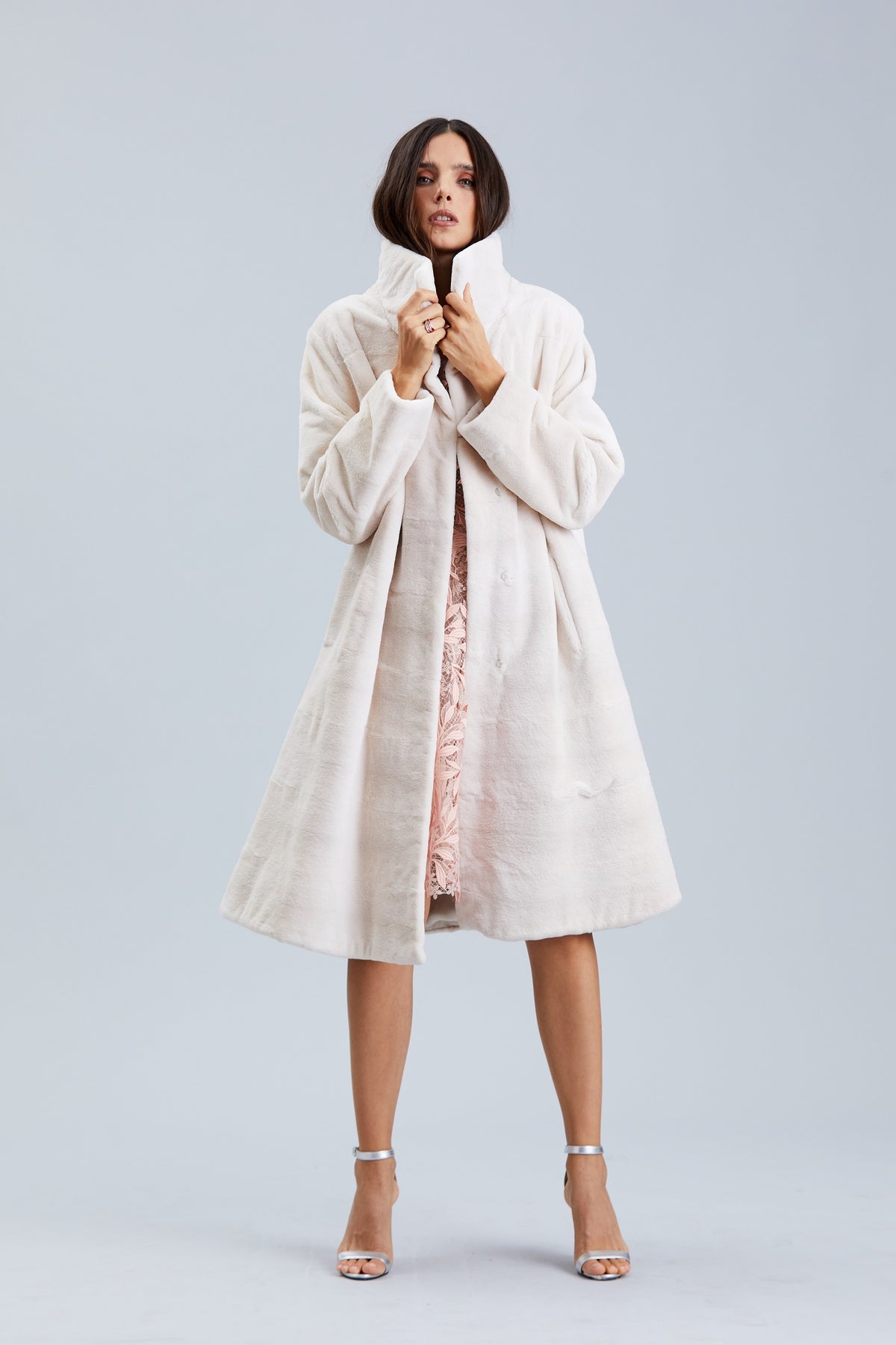 NATURAL IVORY SHEARED MINK COAT