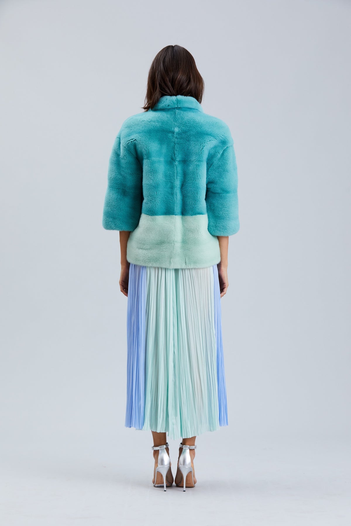 MINT/JADE DYED MINK SHEARED JACKET
