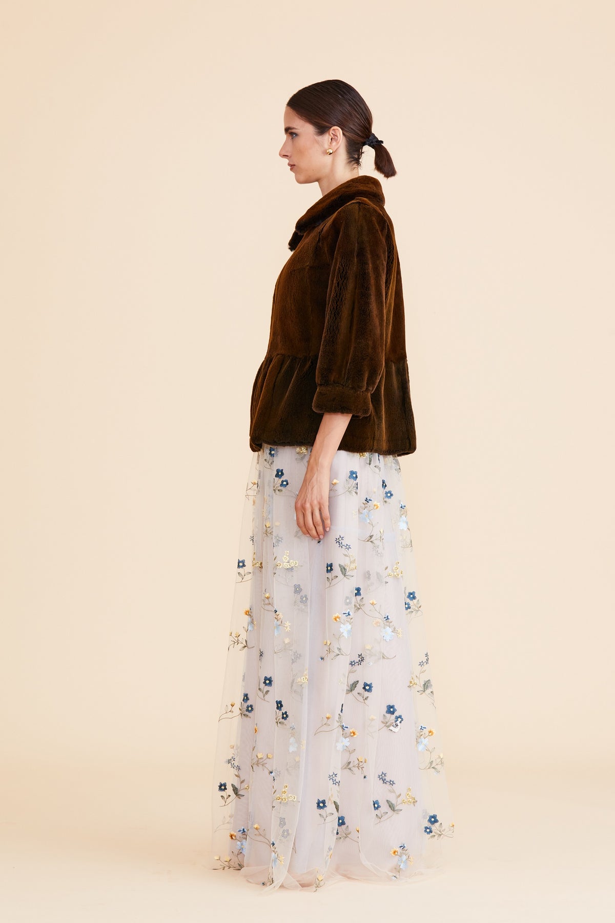 DYED LATTE BLACK/ COPPER SHEARED  MINK REV TO SUEDE SHORT JACKET
