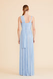MAYAN BLUE PLEATING SILK GOWN
