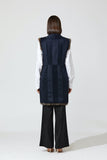 Natural Barguzin Sable Long Outerwear Reversible to Navy Cashmere