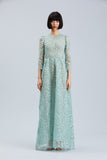 SAGE LONG SLEEVES LACE GOWN